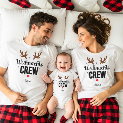 Weihnachtspullover Familie Personalisiert, Partnerlook für Mama, Papa, Mini, Baby Weihnachtsgeschenk Ideen, Pullover Weihnachten