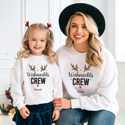 Weihnachtspullover Familie Personalisiert, Partnerlook für Mama, Papa, Mini, Baby Weihnachtsgeschenk Ideen, Pullover Weihnachten