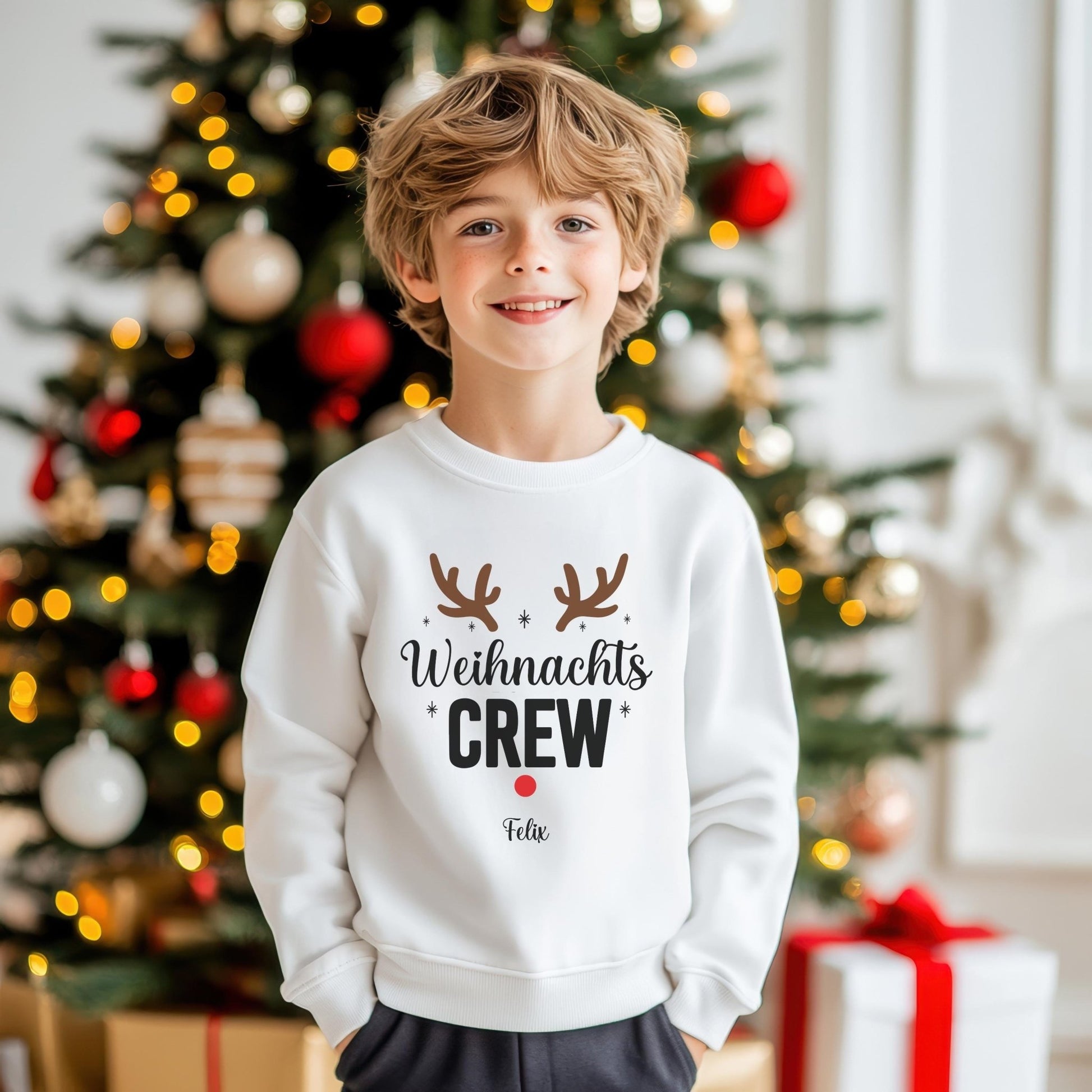 Weihnachtspullover Familie Personalisiert, Partnerlook für Mama, Papa, Mini, Baby Weihnachtsgeschenk Ideen, Pullover Weihnachten