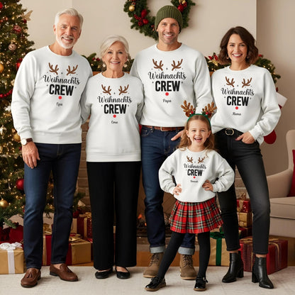 Weihnachtspullover Familie Personalisiert, Partnerlook für Mama, Papa, Mini, Baby Weihnachtsgeschenk Ideen, Pullover Weihnachten