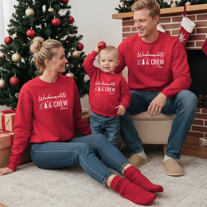 Weihnachtspullover Familie Personalisiert, Partnerlook für Mama, Papa, Mini, Baby Weihnachtsgeschenk Ideen, Pullover Weihnachten
