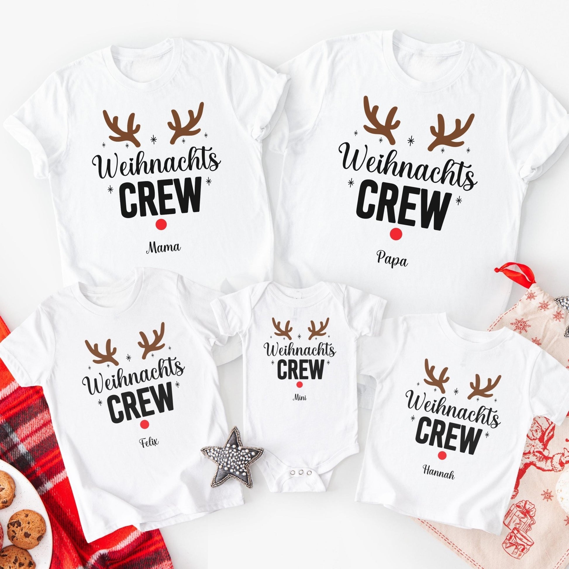 Weihnachtspullover Familie Personalisiert, Partnerlook für Mama, Papa, Mini, Baby Weihnachtsgeschenk Ideen, Pullover Weihnachten