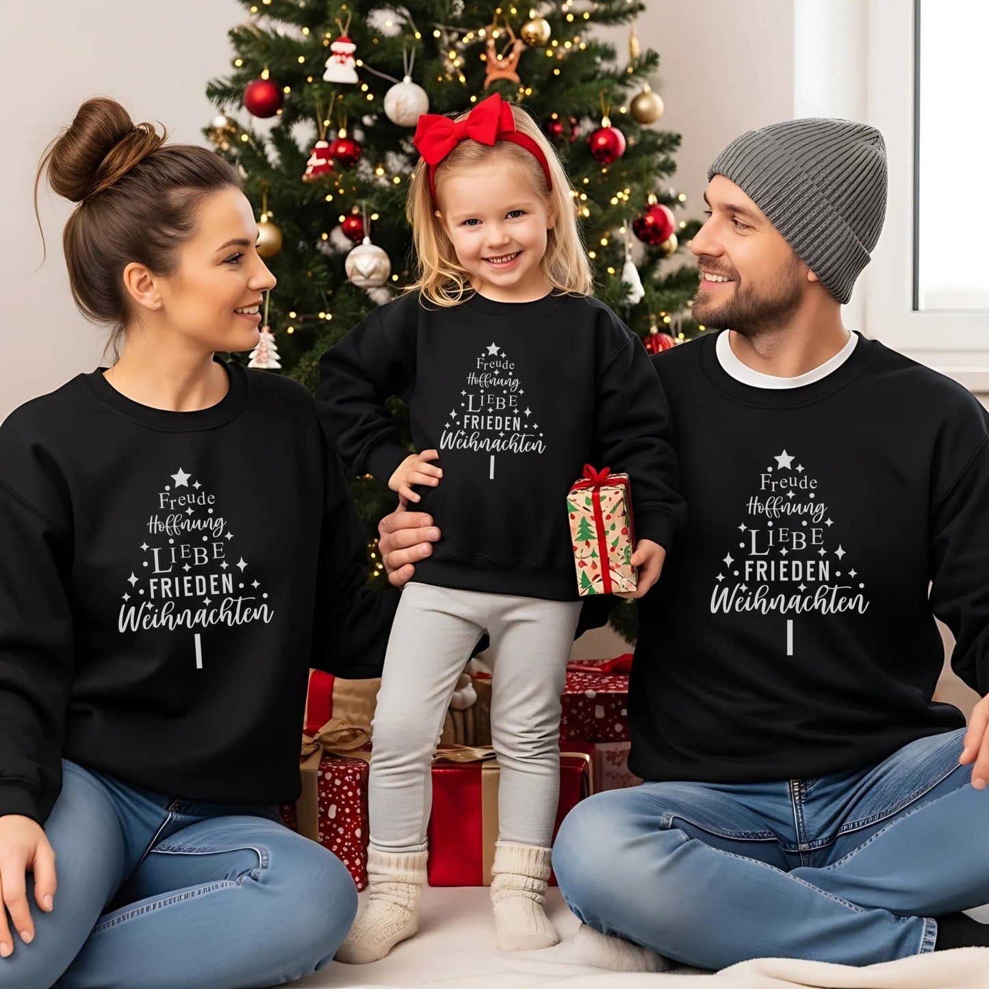 Weihnachtspullover für die Familie, Geschwister Weihnachts - Outfit und Partnerlook Geschenk zu Weihnachten