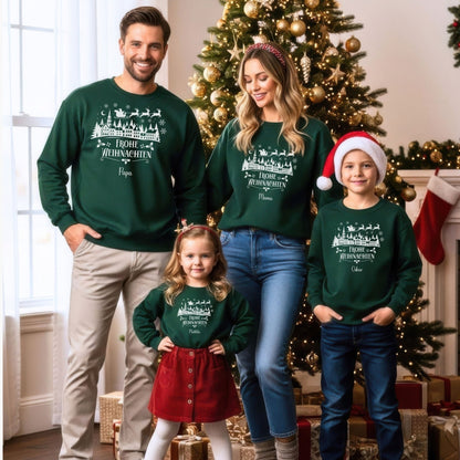 Weihnachtspullover für die Familie Personalisiert, Weihnachtsoutfits für Geschwister, Mama, Papa, Mini, Baby