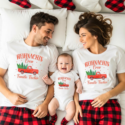 Personalisierbares Weihnachtspullover Set für die Familie