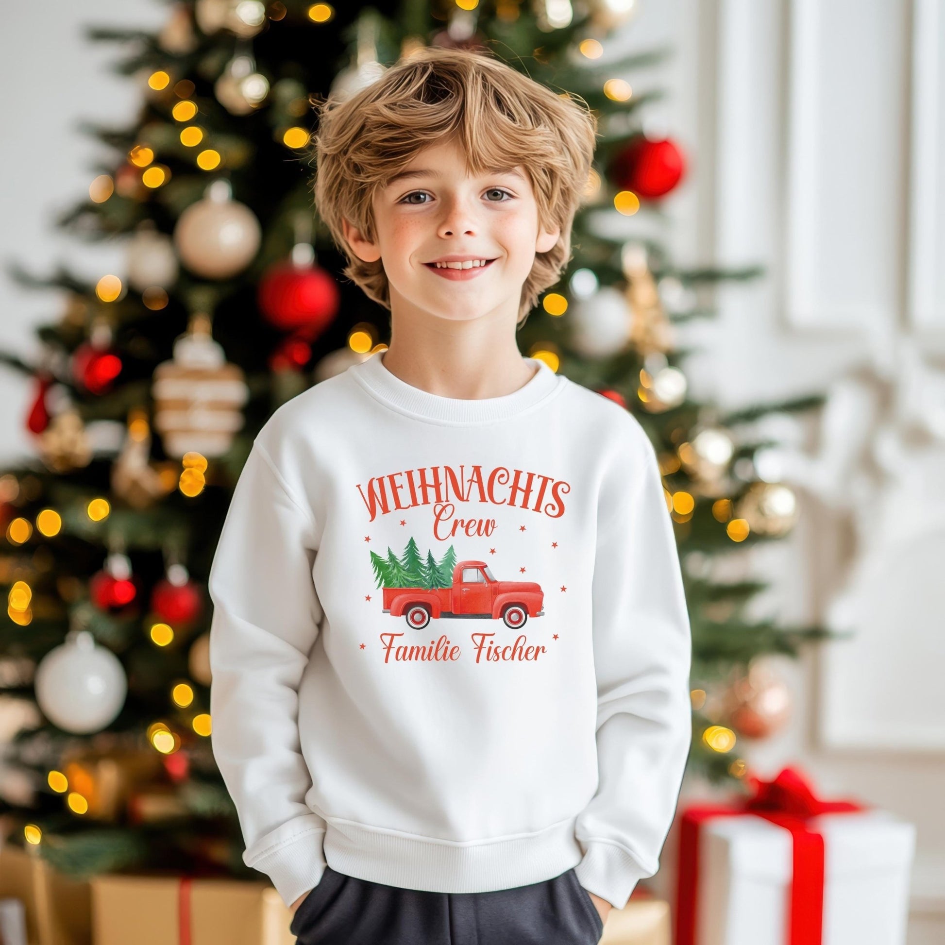 Personalisierbares Weihnachtspullover Set für die Familie