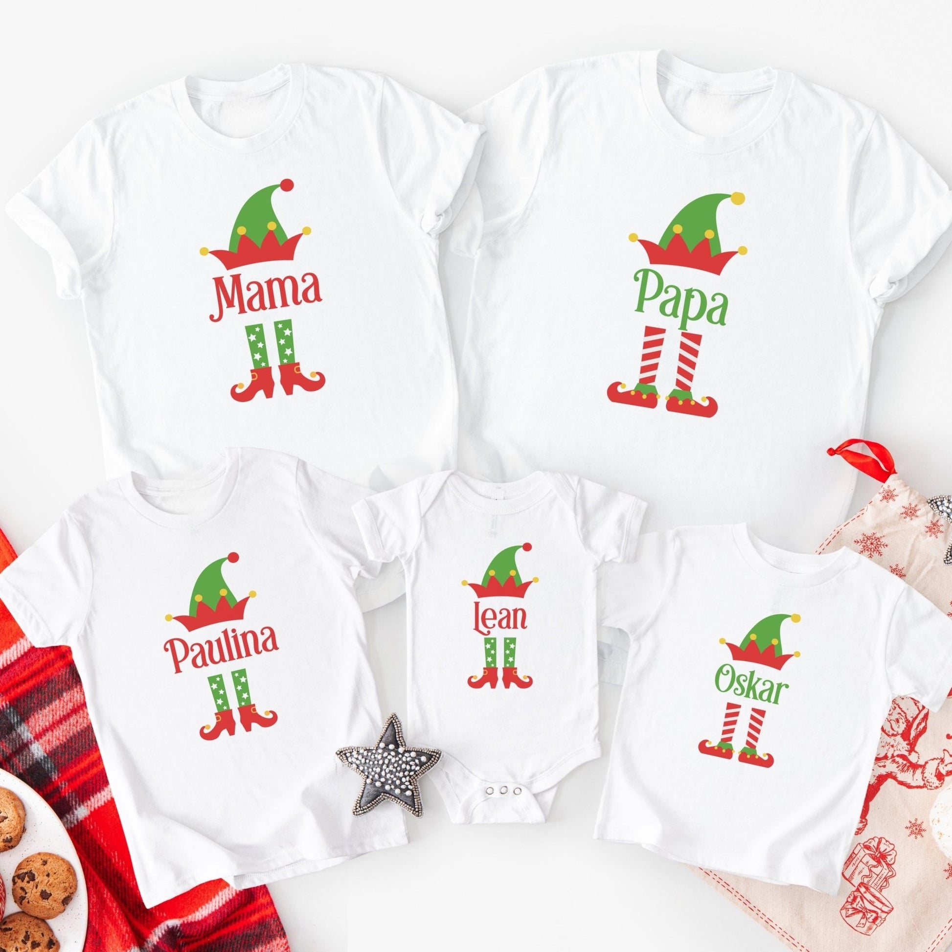 Weihnachtspullover für die Familie Personalisiert, Weihnachtsoutfits für Geschwister, Mama, Papa, Mini, Baby Weihnachten Partnerlook