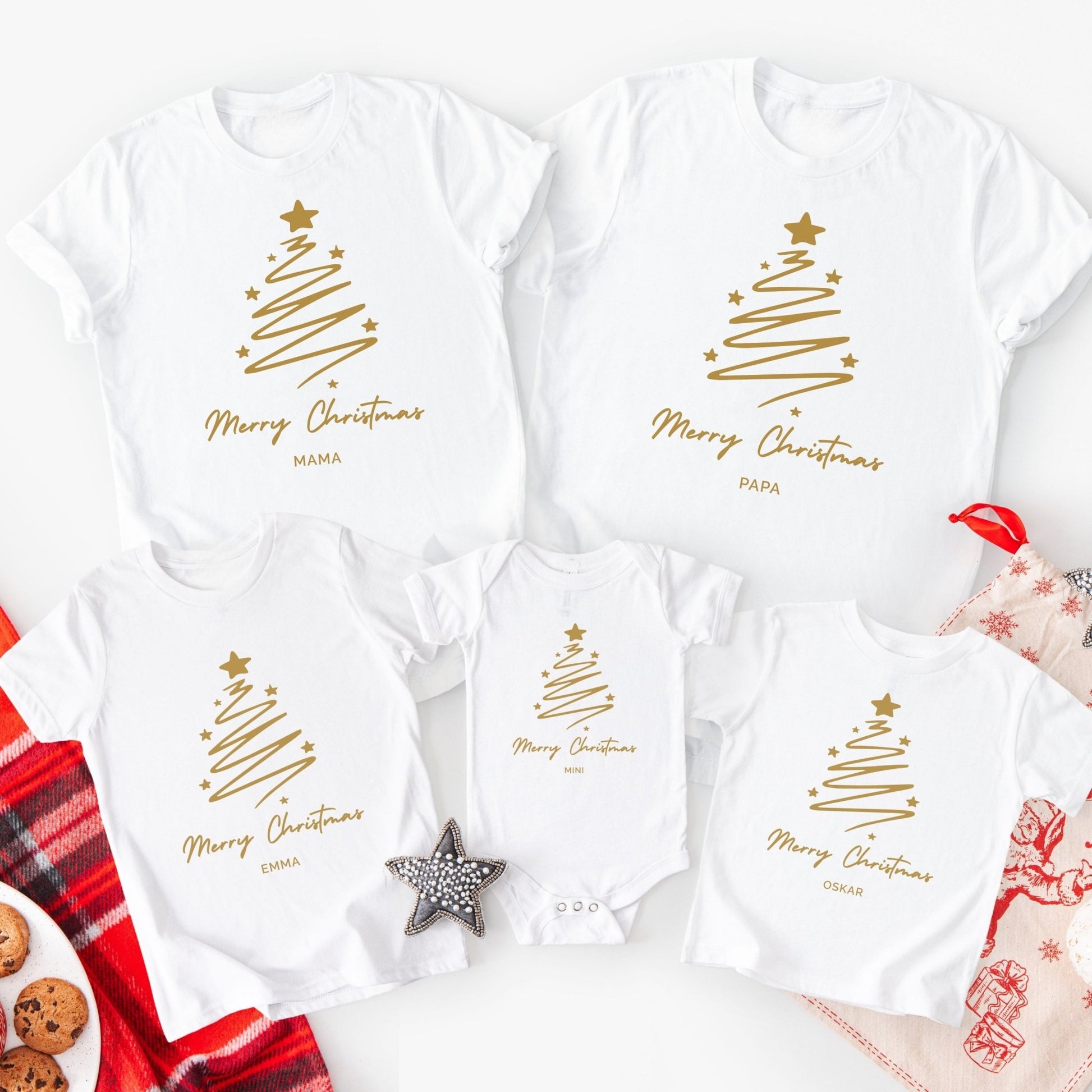 Weihnachtspullover für die Familie Personalisiert, Weihnachtsoutfits für Geschwister, Mama, Papa, Mini, Baby Weihnachten Partnerlook
