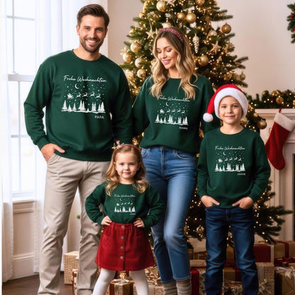 Weihnachtspullover für die Familie Personalisiert, Weihnachtsoutfits für Geschwister, Mama, Papa, Mini, Baby Weihnachten Partnerlook