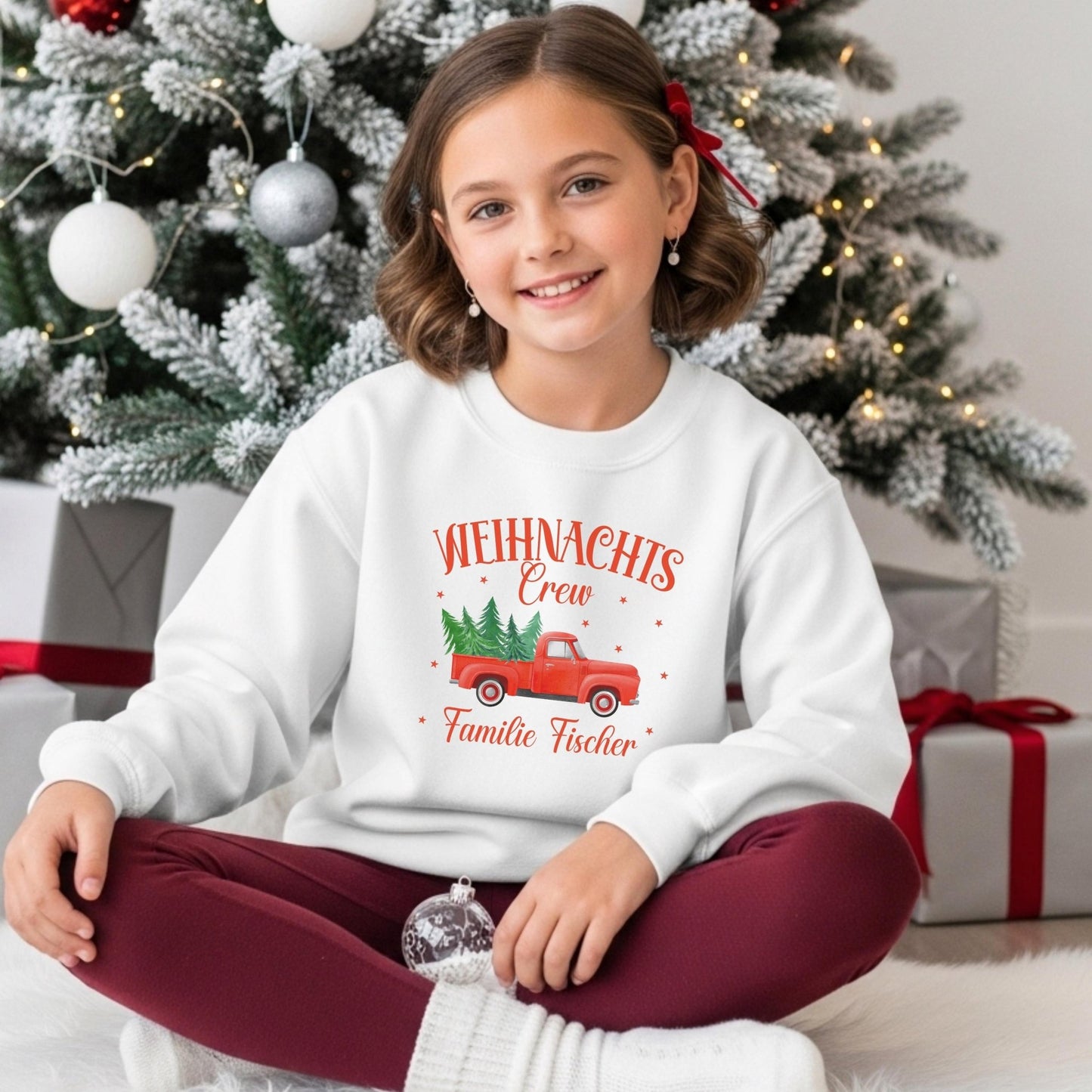 Personalisierbares Weihnachtspullover Set für die Familie