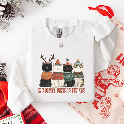 Weihnachtspullover mit Katzen Motiv für Katzenliebhaber