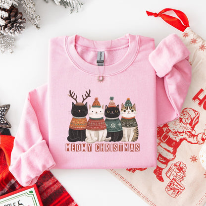 Weihnachtspullover mit Katzen Motiv für Katzenliebhaber