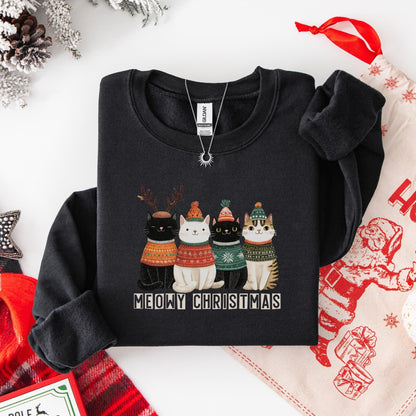 Weihnachtspullover mit Katzen Motiv für Katzenliebhaber