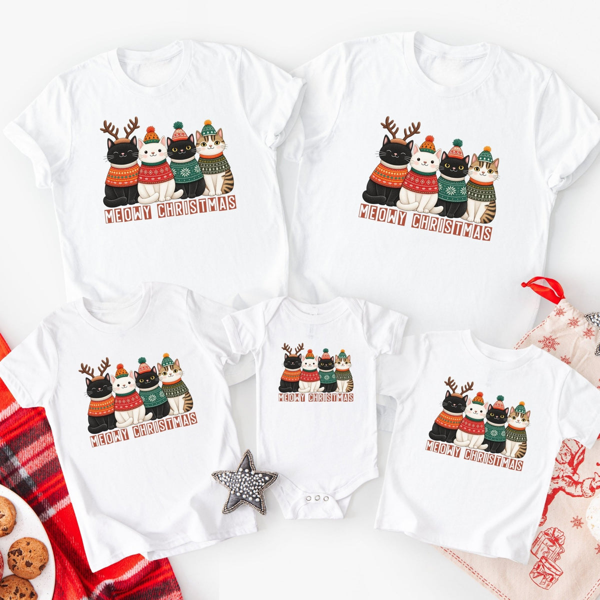 Weihnachtspullover mit Katzen Motiv, Weihnachtsgeschenk für Katzenliebhaber - Mamas & Minis