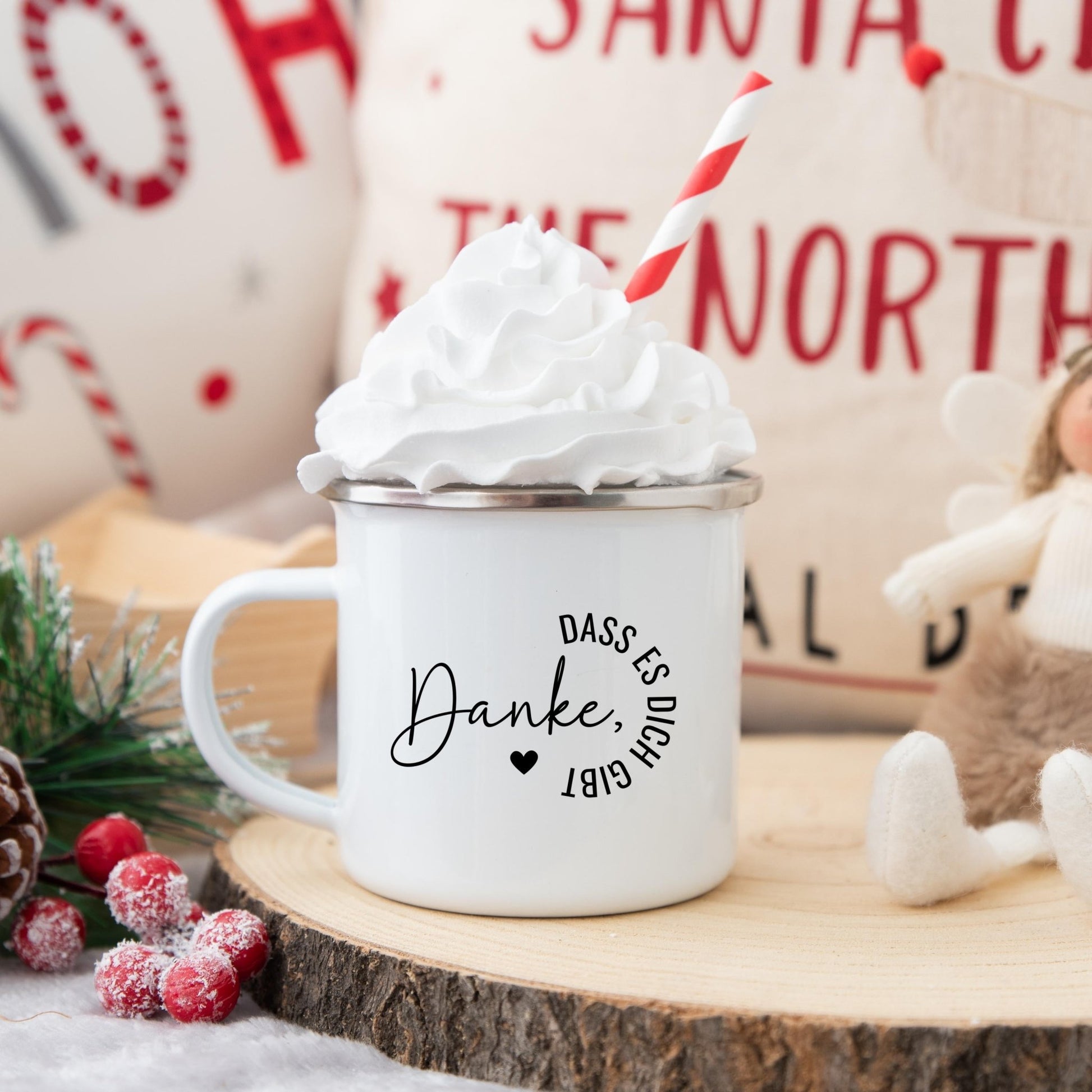 Emaille Tasse als Dankeschön Geschenk