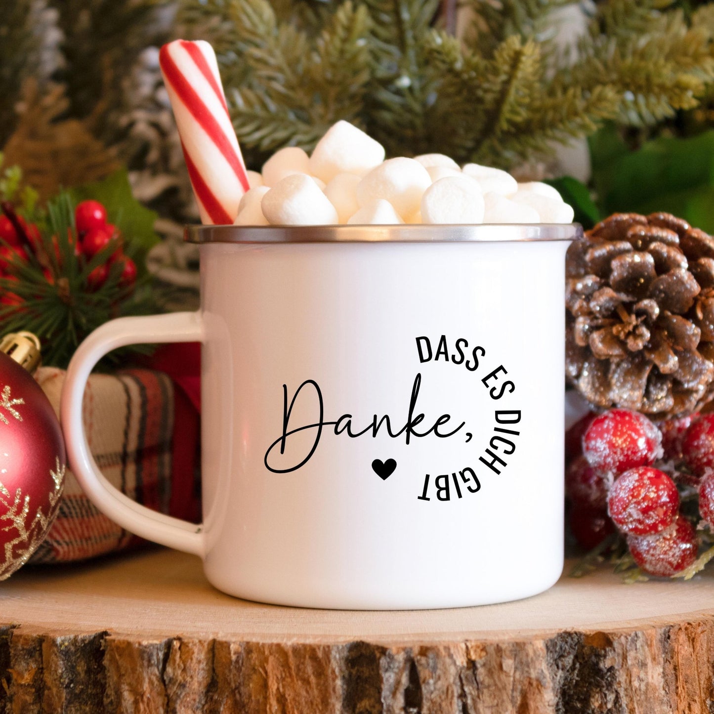 Emaille Tasse als Dankeschön Geschenk