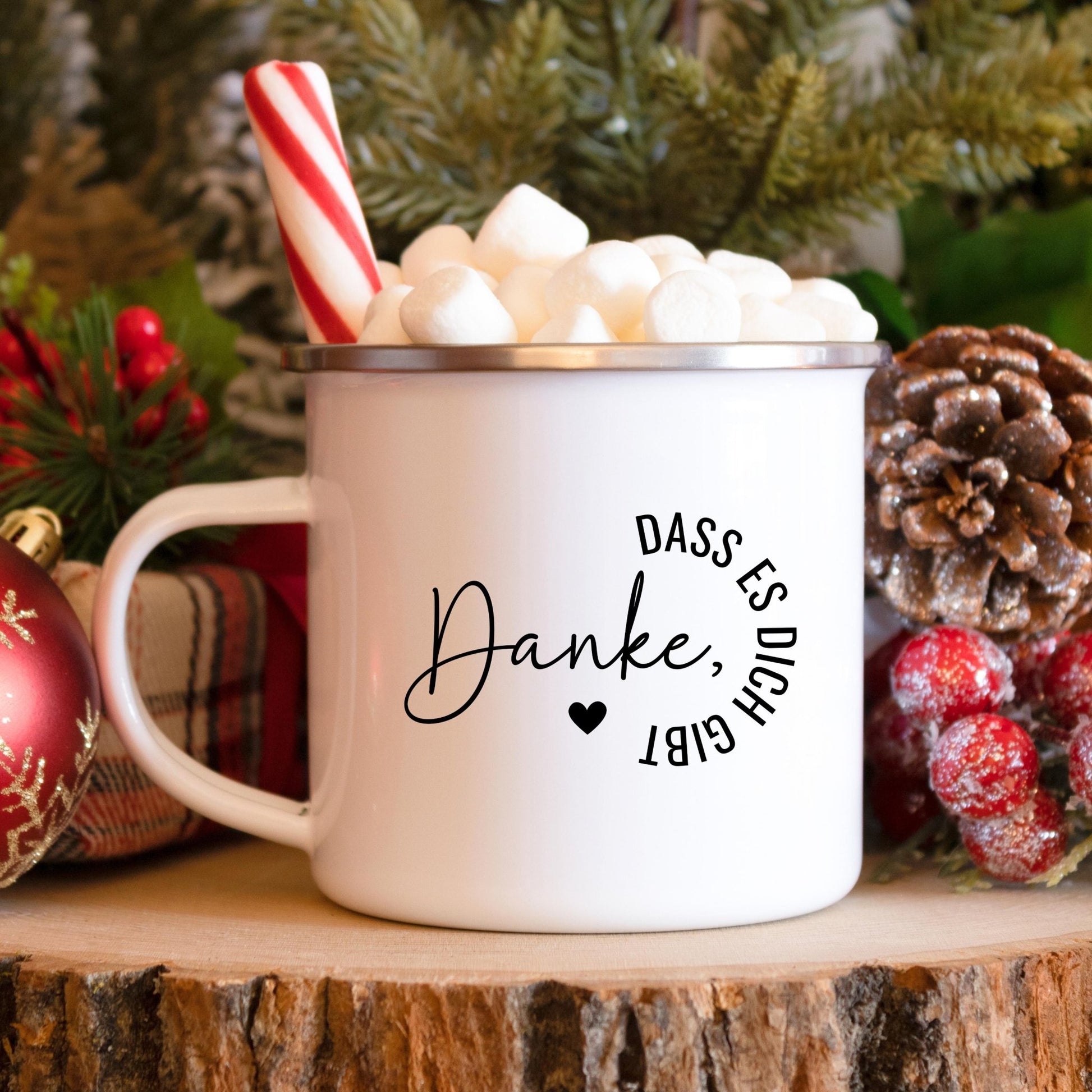 Emaille Tasse als Dankeschön Geschenk