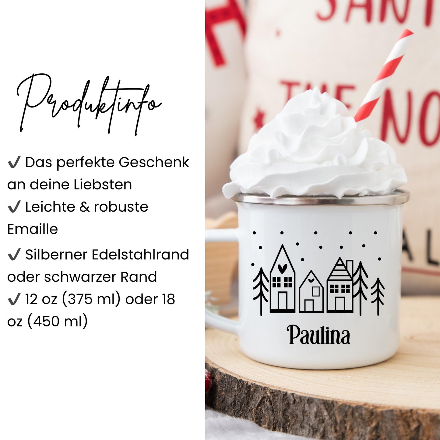 Emaille Tasse als Dankeschön Geschenk