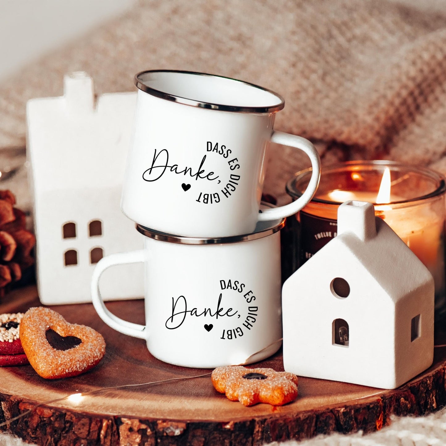 Emaille Tasse als Dankeschön Geschenk
