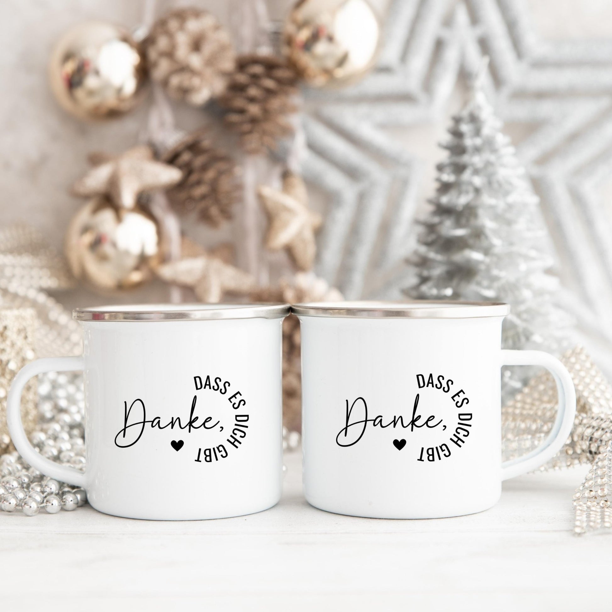 Emaille Tasse als Dankeschön Geschenk