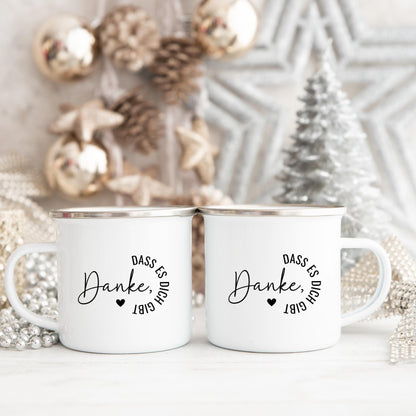 Emaille Tasse als Dankeschön Geschenk